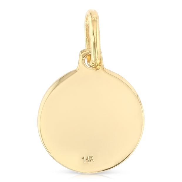 14K Gold St. Christopher Protect Us Pendant with 0.9mm Singapore Chain