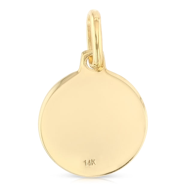 14K Gold St. Christopher Protect Us Pendant with 2mm Figaro 3+1 Chain