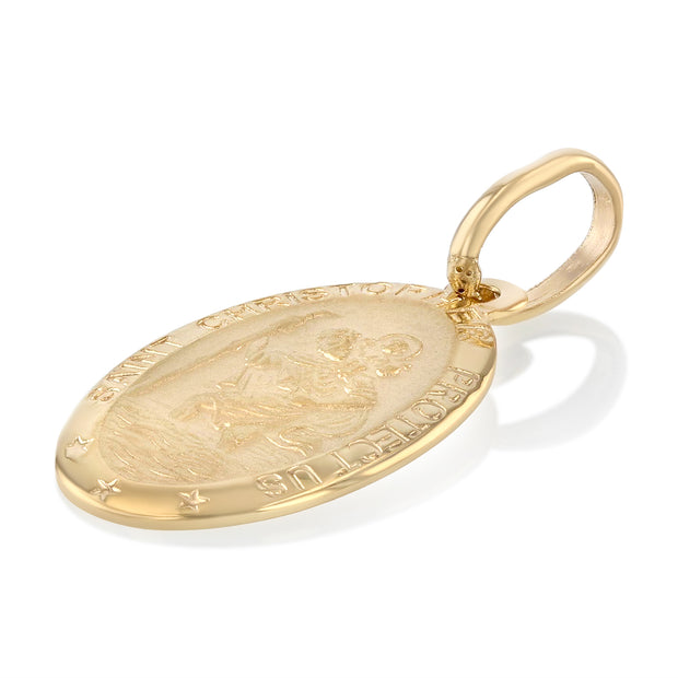 14K Gold St. Christopher Religious Pendant