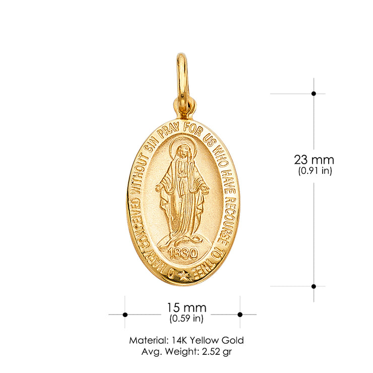 14K Gold 1830 Guadalupe Pendant with 0.9mm Singapore Chain