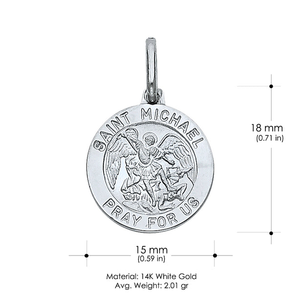 14K Gold St. Michael Religious Pendant