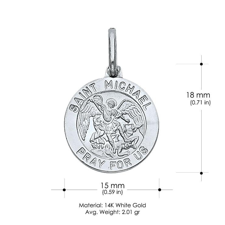 14K Gold St. Michael Religious Pendant