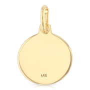 14K Gold Our Guardian Angel Protect Us Pendant with 0.9mm Singapore Chain