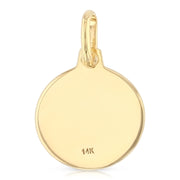 14K Gold Our Guardian Angel Protect Us Pendant with 2mm Figaro 3+1 Chain
