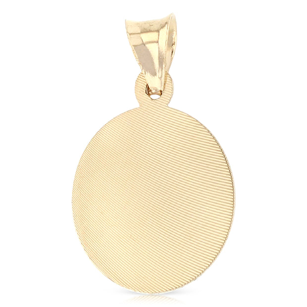 14K Gold Guadalupe Stamp Pendant with 2.1mm Valentino Chain