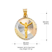 14K Gold Jesus Stamp Pendant with 2.6mm Valentino Star Chain