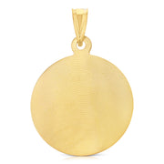 14K Gold Guadalupe Stamp Pendant with 3.4mm Hollow Cuban Chain