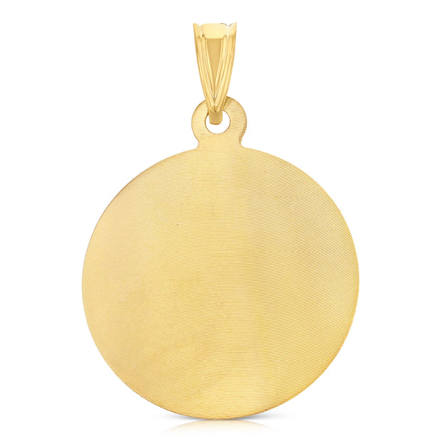 14K Gold Guadalupe Stamp Pendant with 3.3mm Valentino Star Chain