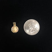 14K Gold Diamond Cut Guadalupe Stamp Religious Pendant