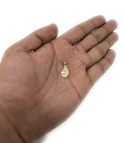 14K Gold Diamond Cut Guadalupe Stamp Religious Pendant