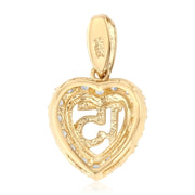 14K Gold Quinceanera Heart CZ Pendant with 1.6mm Figaro 3+1 Chain