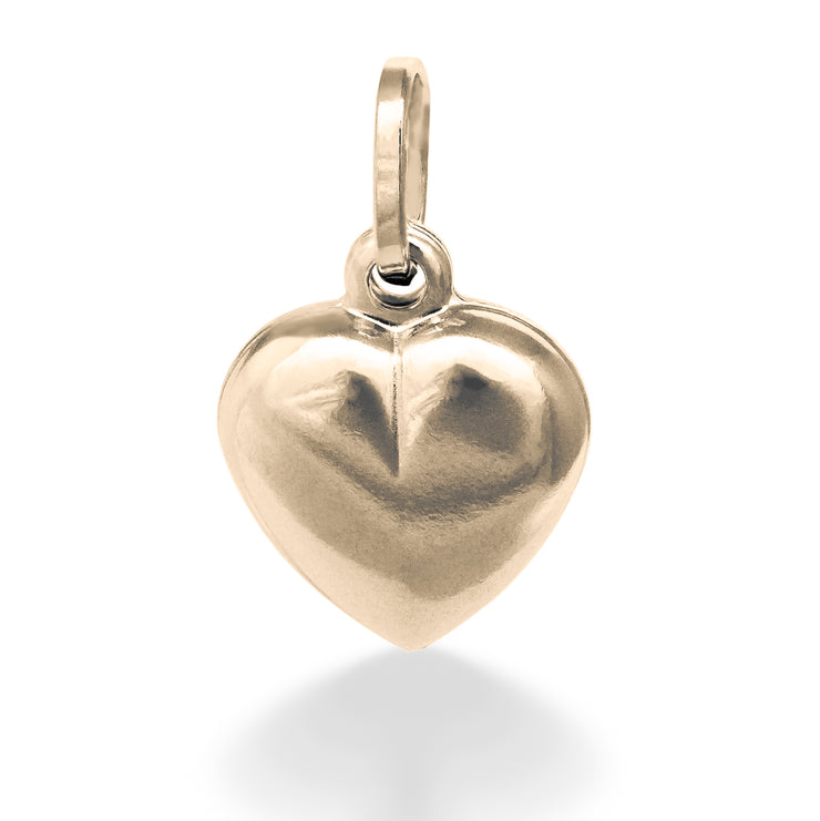 14K Gold Plain Heart Charm Pendant