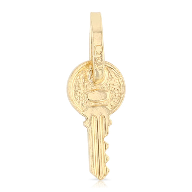 14K Gold Key Charm Pendant