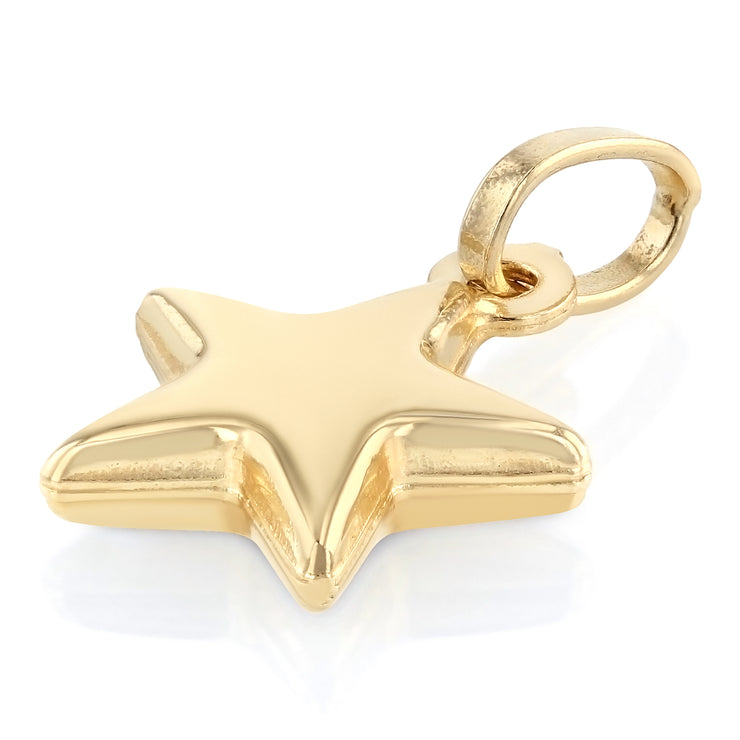 14K Gold Plain Star Charm Pendant