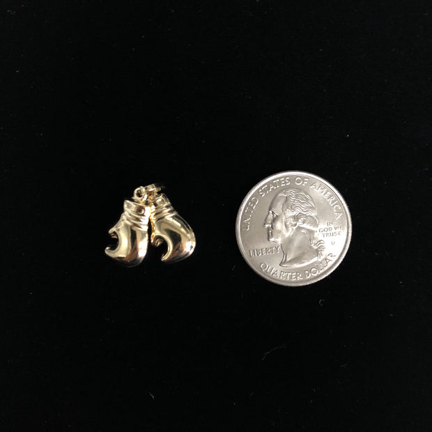 14K Gold Dual Boxing Glove Charm Pendant