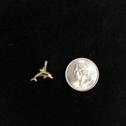 14K Gold Dolphin Charm Pendant with 0.9mm Singapore Chain Necklace