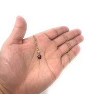 14K Gold Lady Bug Colored Enamel Lucky Charm Pendant