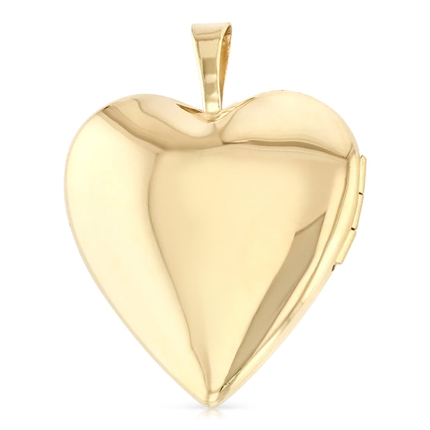 14K Gold Engraved Heart 'I Love You' with Enamel Rose Flower Locket Charm Pendant with 2.3mm Figaro 3+1 Chain Necklace