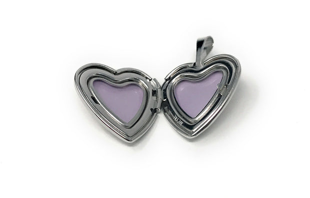 14K Gold Heart Locket Pendant with 1.2mm Singapore Chain