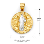 14K Gold Religious Charm Pendant