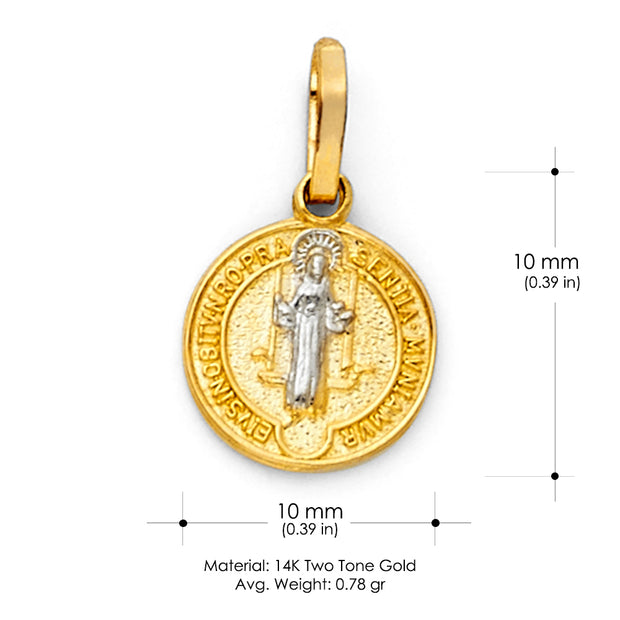 14K Gold Religious Charm Pendant