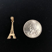 14K Gold Paris Eiffel Tower Charm Pendant