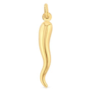 14K Gold Cornicello Italian Horn Good Luck Charm Pendant