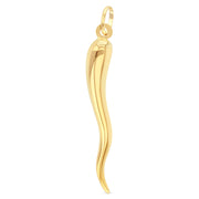 14K Gold Cornicello Italian Horn Good Luck Charm Pendant