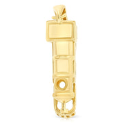 14K Gold Train Charm Pendant