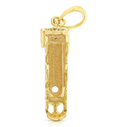 14K Gold Train Charm Pendant