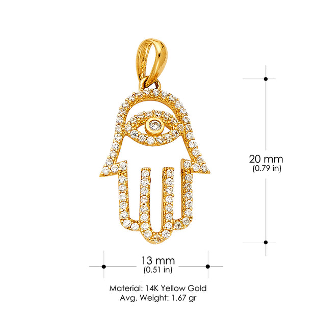 14K Gold Evil Eye CZ Charm Pendant with 1.2mm Flat Open Wheat Chain Necklace