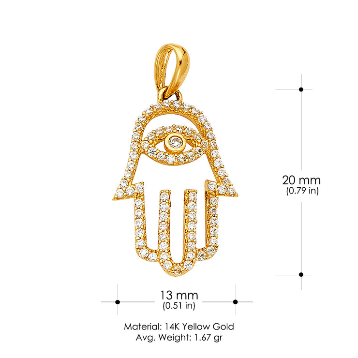 14K Gold Evil Eye CZ Charm Pendant with 1.2mm Flat Open Wheat Chain Necklace