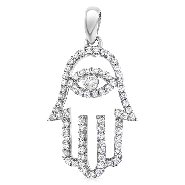 14K Gold Evil Eye CZ Charm Pendant