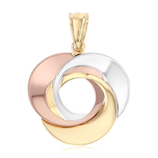 14K Gold Love Circle Charm Pendant