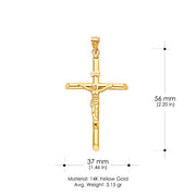 14K Gold Crucifix Pendant with 1.8mm Singapore Chain