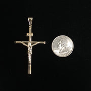 14K Gold Religious Crucifix Charm Pendant