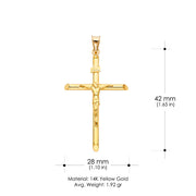 14K Gold Religious Crucifix Charm Pendant