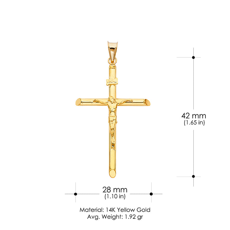 14K Gold Religious Crucifix Charm Pendant