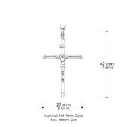 14K Gold Crucifix Cross Religious Pendant