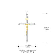 14K Gold Religious Crucifix Charm Pendant