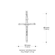 14K Gold Religious Crucifix Charm Pendant