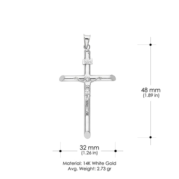 14K Gold Religious Crucifix Charm Pendant