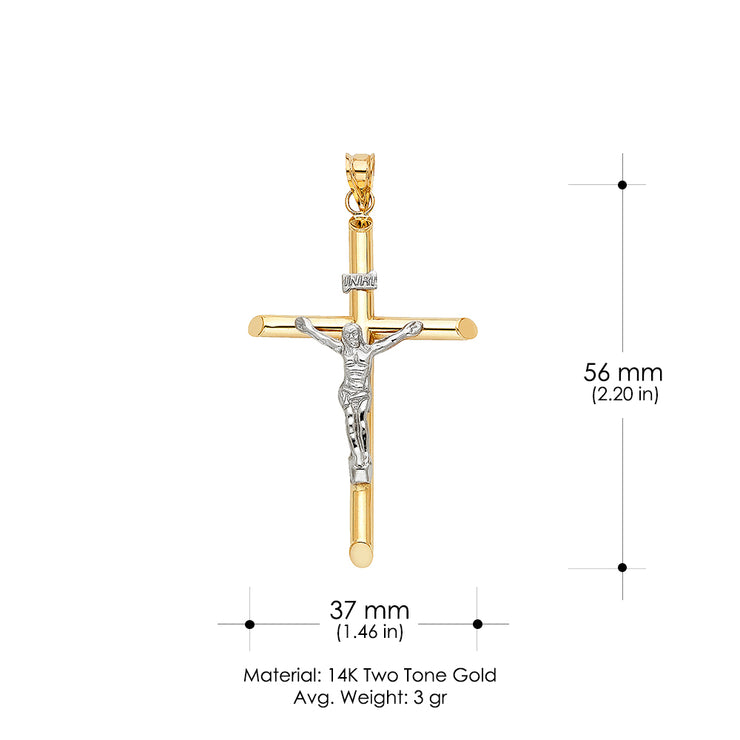 14K Gold Religious Crucifix Charm Pendant