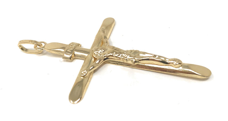 14K Gold Religious Crucifix Charm Pendant