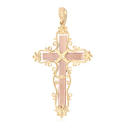 14K Gold Crucifix Pendant with 3.3mm Valentino Star Diamond Cut Chain