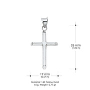 14K Gold Religious Cross Charm Pendant