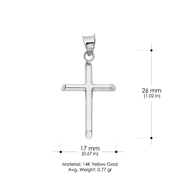 14K Gold Religious Cross Charm Pendant