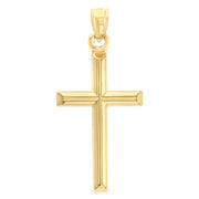 14K Gold Religious Cross Charm Pendant