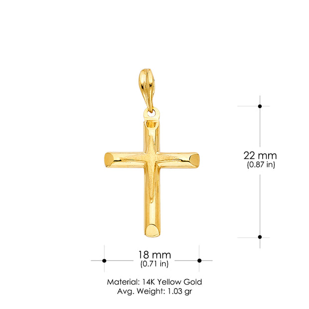 14K Gold Religious Cross Charm Pendant