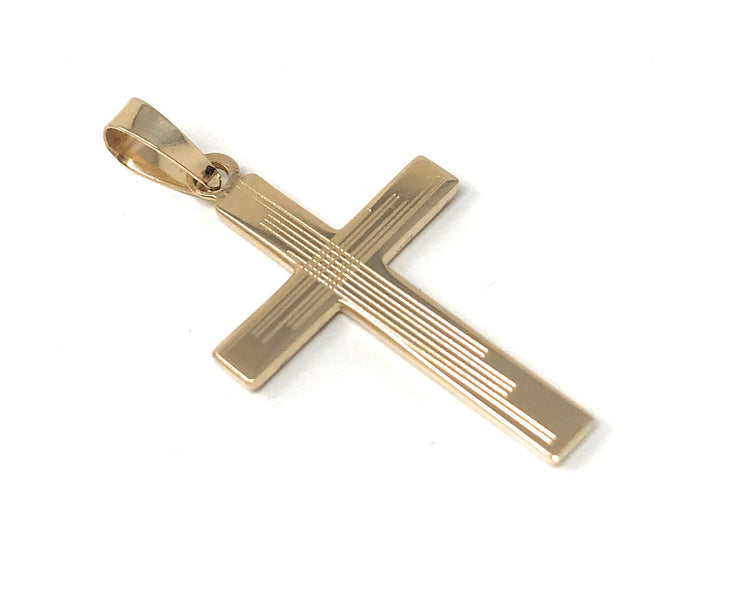 14K Gold Religious Cross Charm Pendant